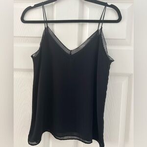 Zara Black Top Lace Trim Size XS
